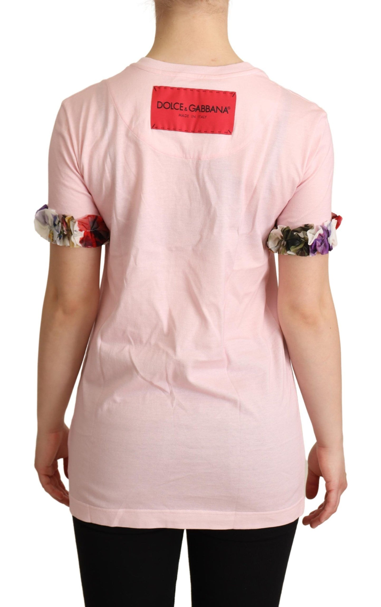 Elegantes T-Shirt mit floraler Rosen-Applikation