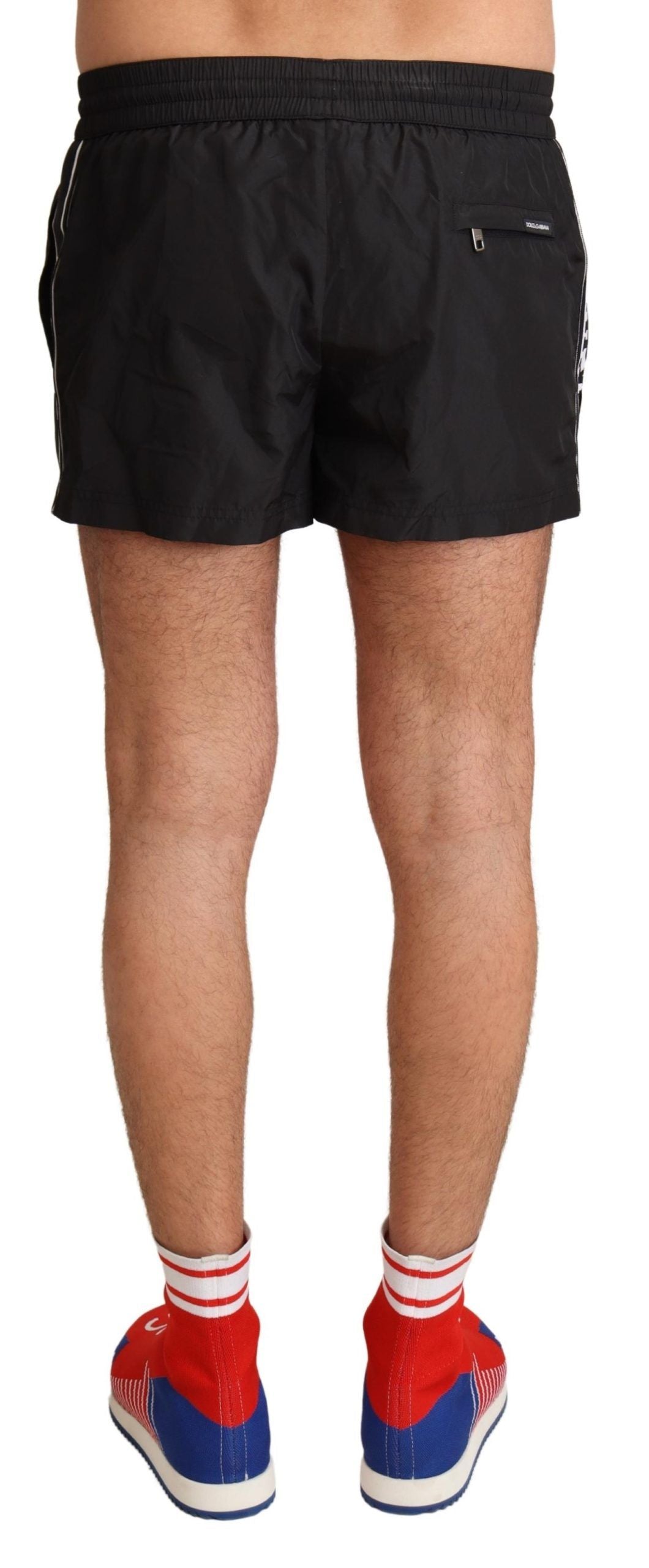 Elegante schwarze Badehose mit KING-Motiv