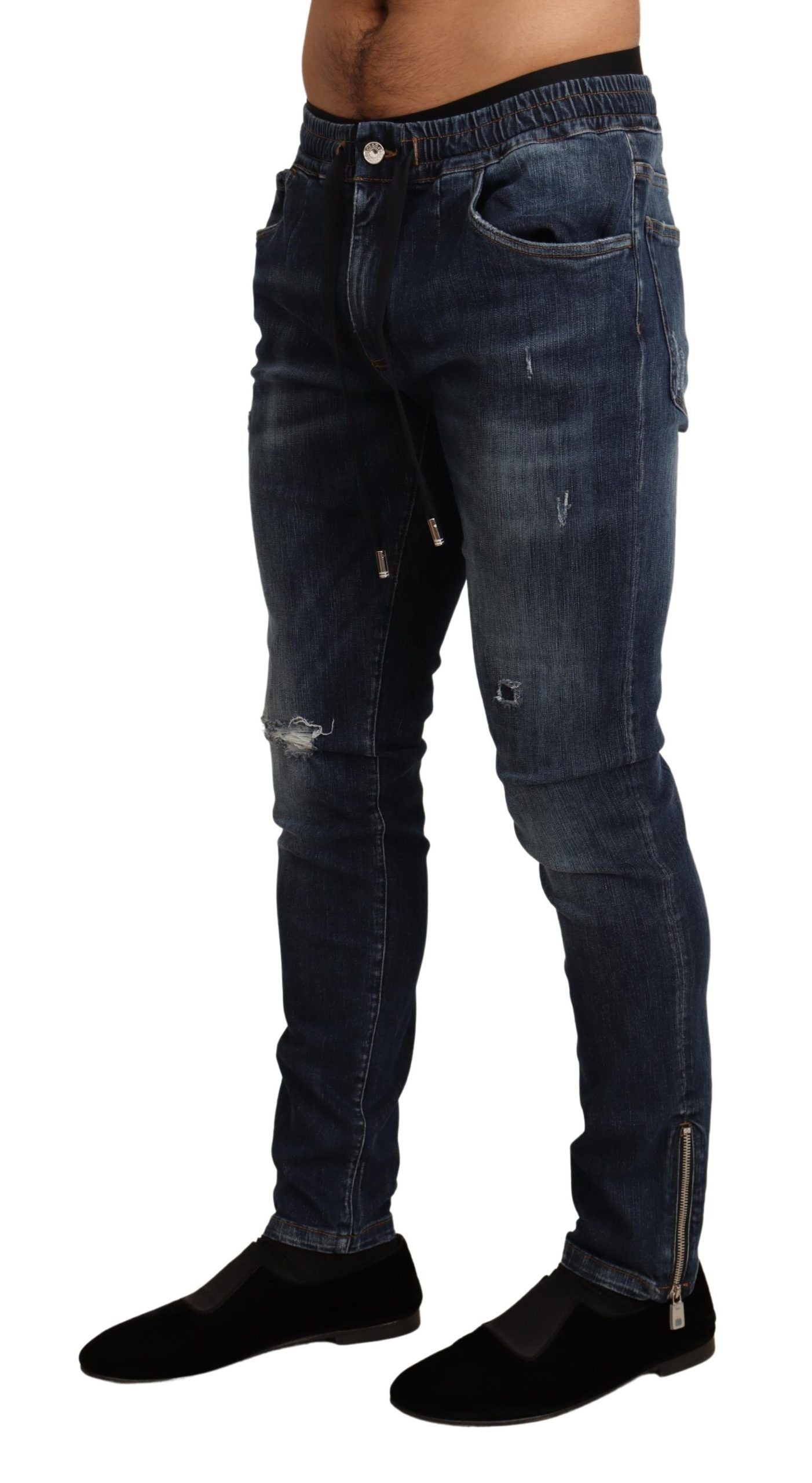 Elegante dunkelblaue Röhrenjeans