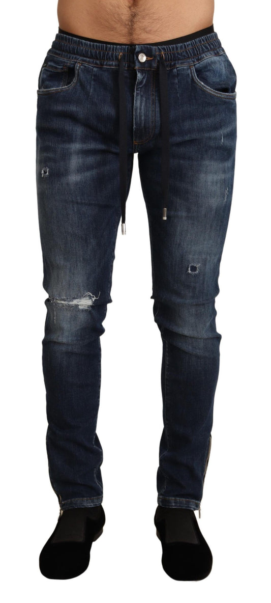 Elegante dunkelblaue Röhrenjeans