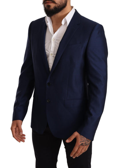 Eleganter blauer Martini-Blazer aus Schurwolle