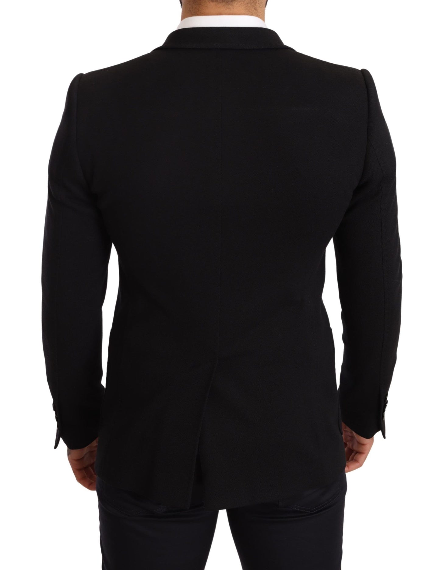 Eleganter Slim Fit-Blazer aus schwarzer Baumwolle