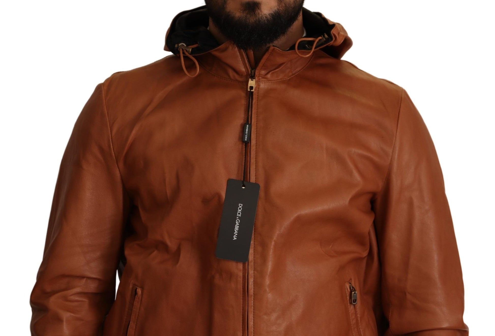 Elegante braune Bomberjacke aus Leder