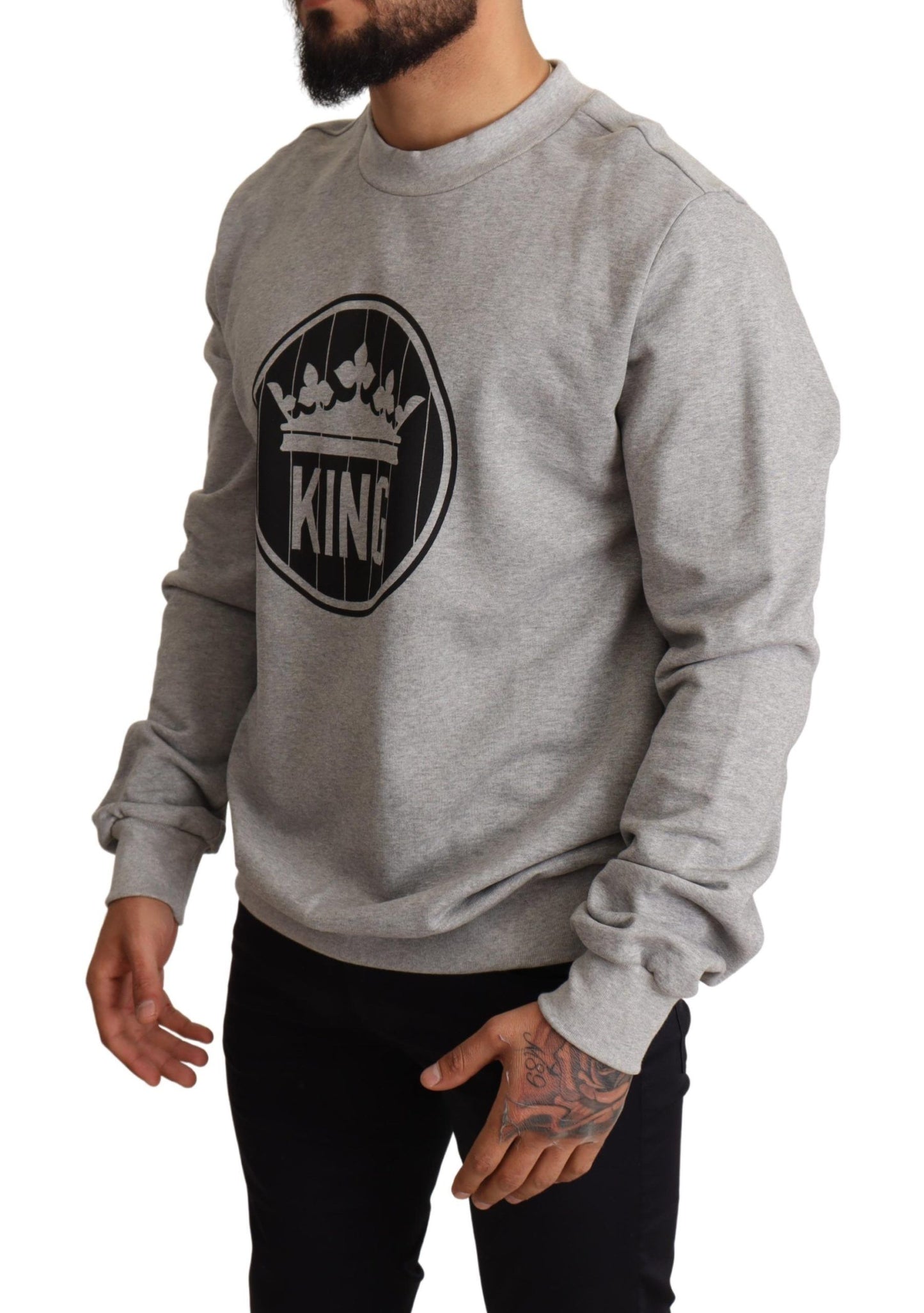 Regal Crown Baumwollpullover - Anspruchsvolles Grau