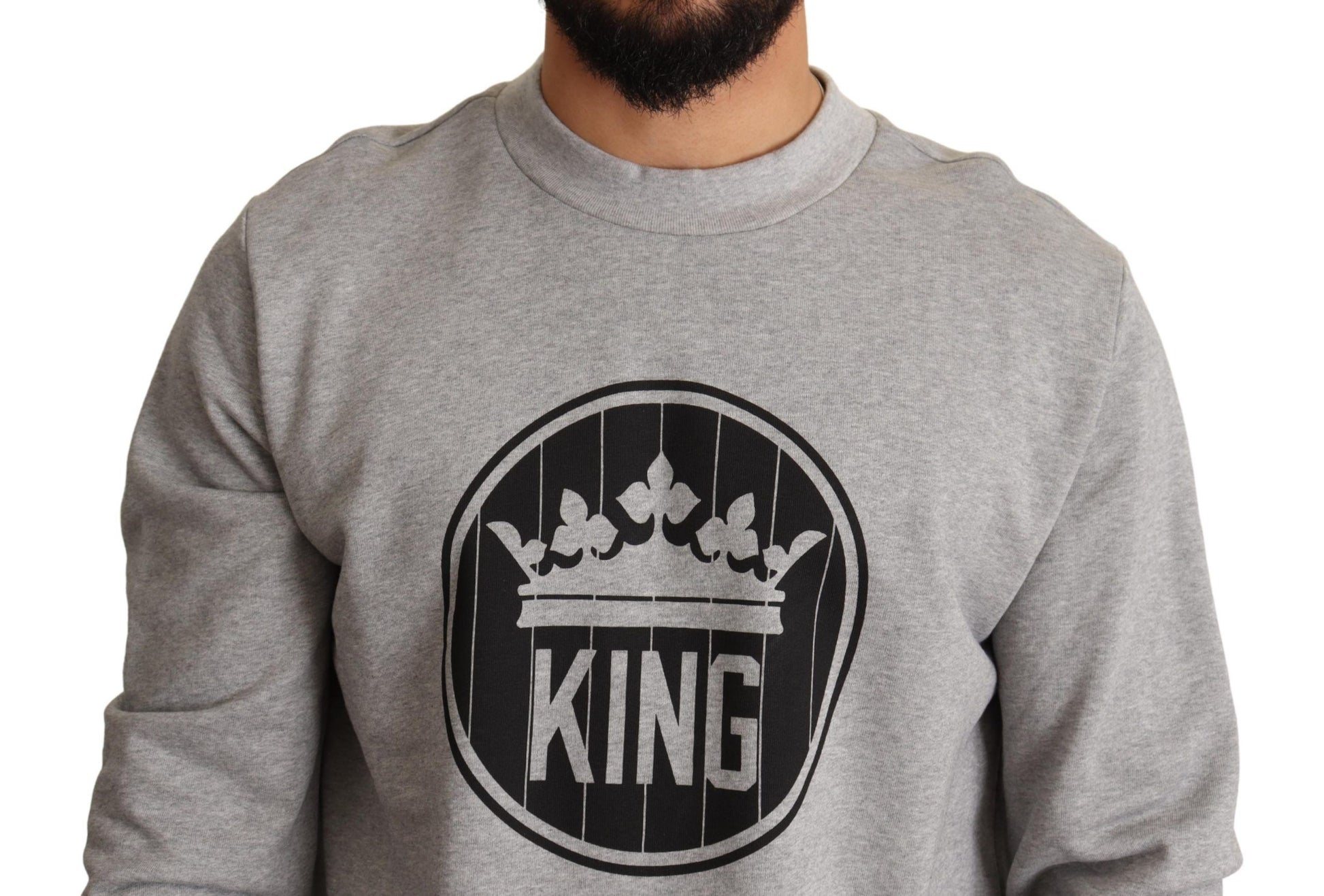 Regal Crown Baumwollpullover - Anspruchsvolles Grau