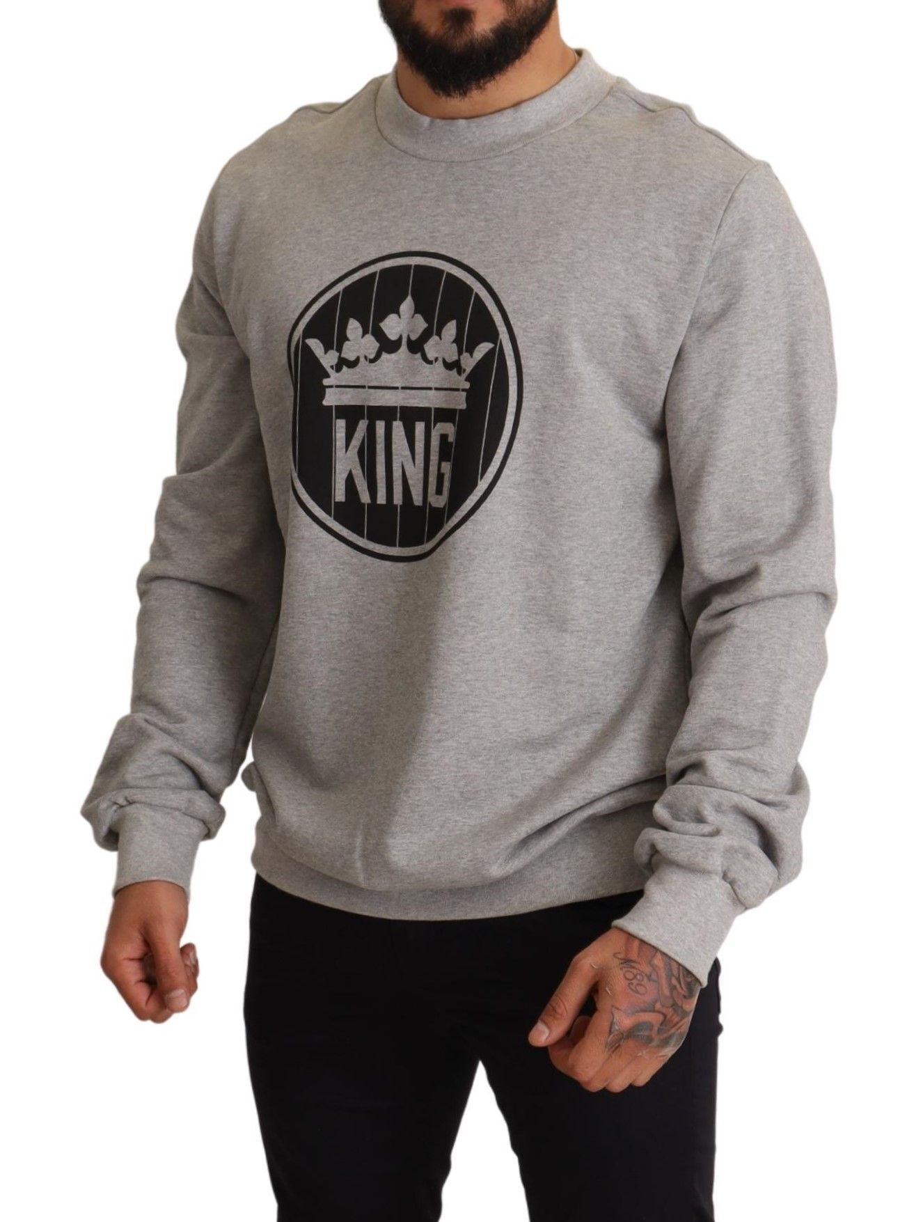 Regal Crown Baumwollpullover - Anspruchsvolles Grau