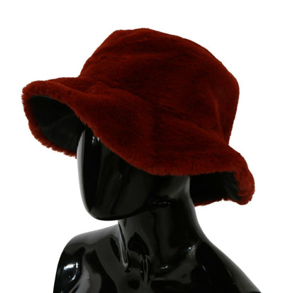 Elegante rote Bucket Cap mit Logo-Details