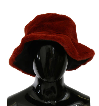 Elegante rote Bucket Cap mit Logo-Details