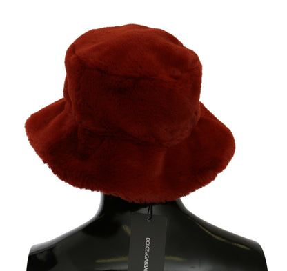 Elegante rote Bucket Cap mit Logo-Details