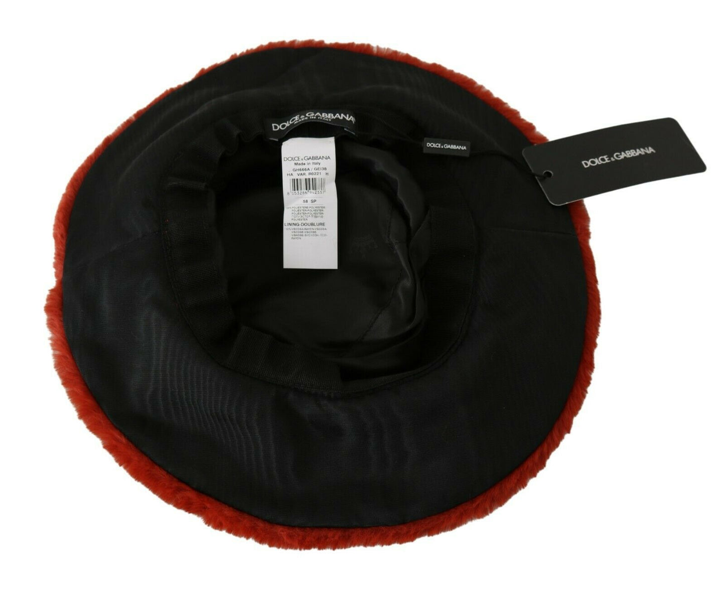 Elegante rote Bucket Cap mit Logo-Details