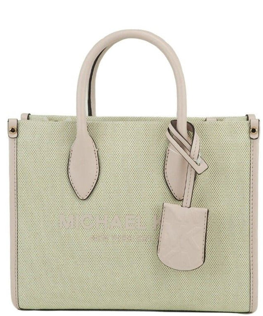 Mirella - Kleine Shopper-Umhängetasche aus Canvas in Puderrosa