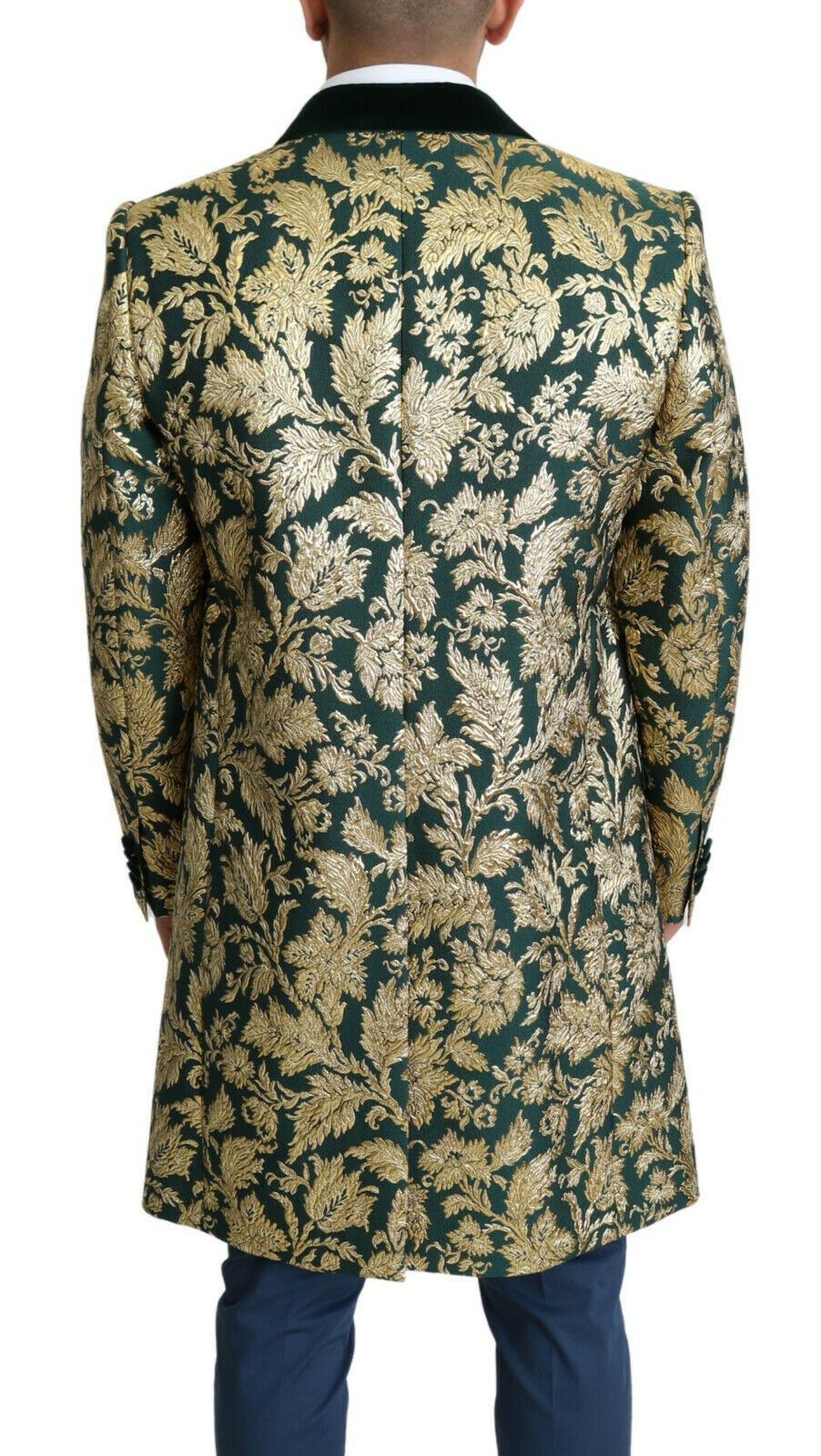 Elegante goldgrüne Jacquard-Sicilia-Jacke