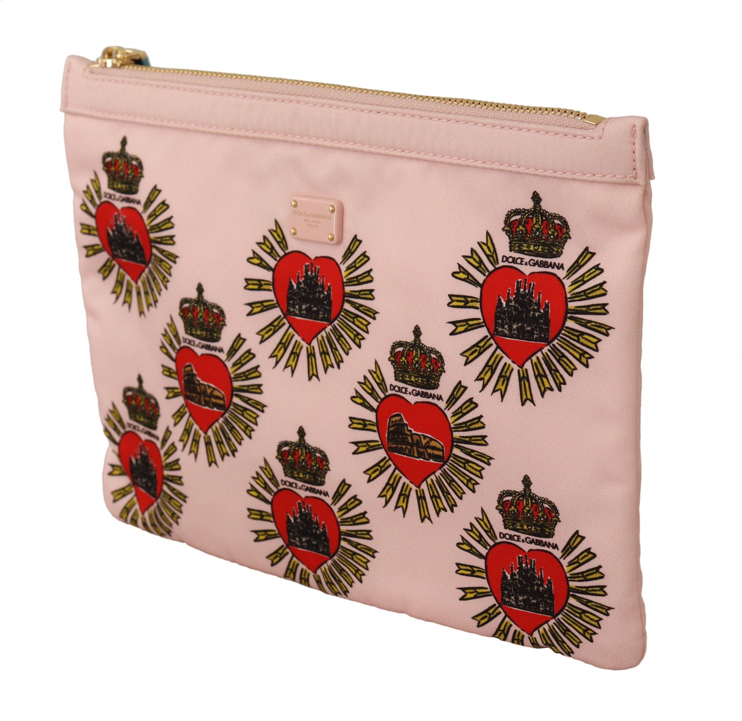 Elegante rosa Clutch mit Herzmotiv