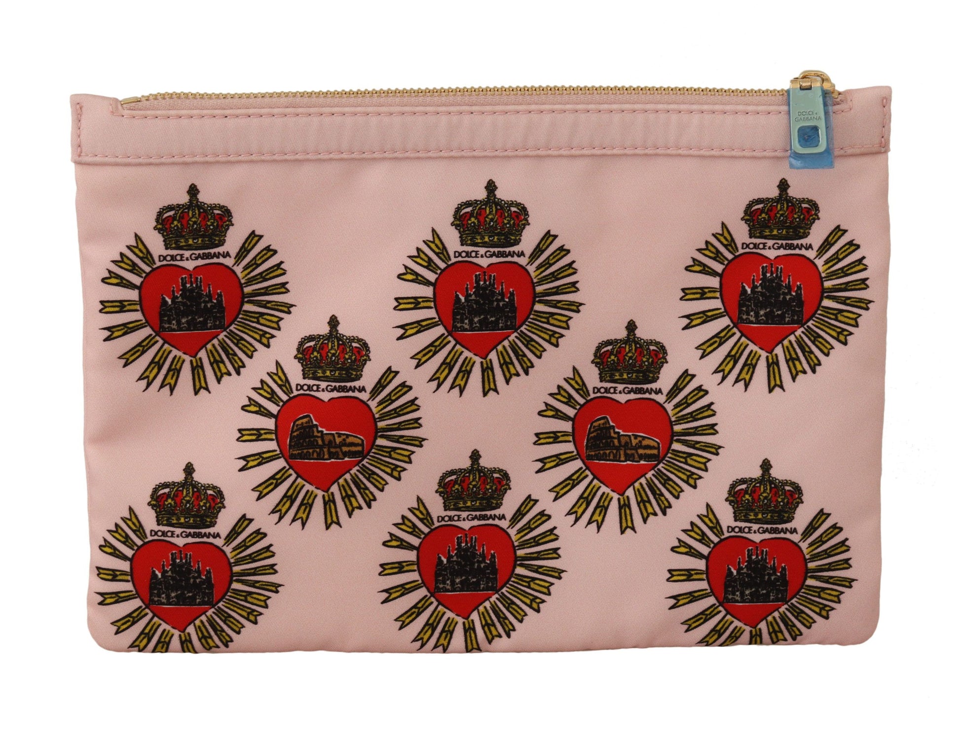 Elegante rosa Clutch mit Herzmotiv