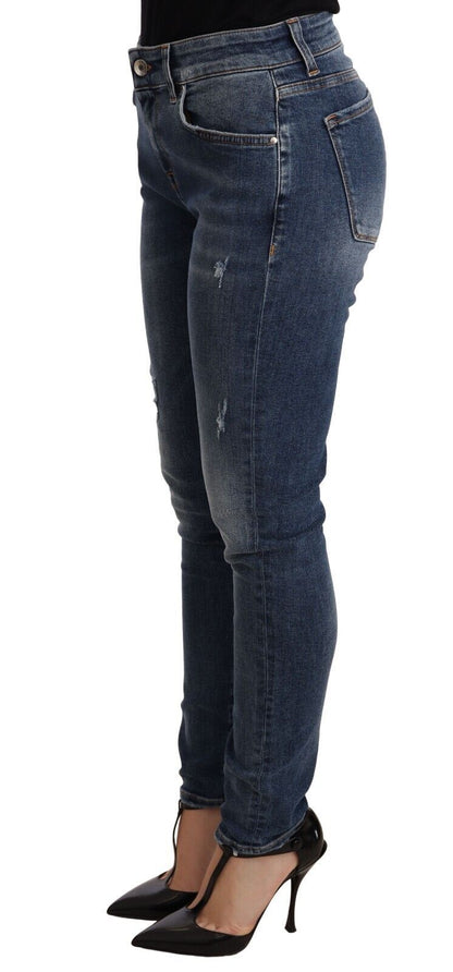 Elegant Slim-Fit Distressed Skinny Jeans