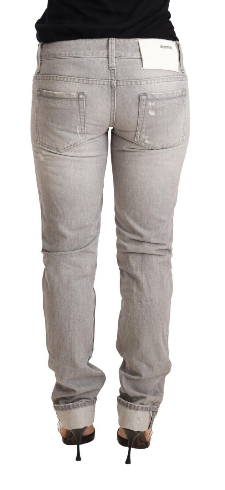 Schicke Slim Fit-Jeans in zerschlissener grauer Waschung