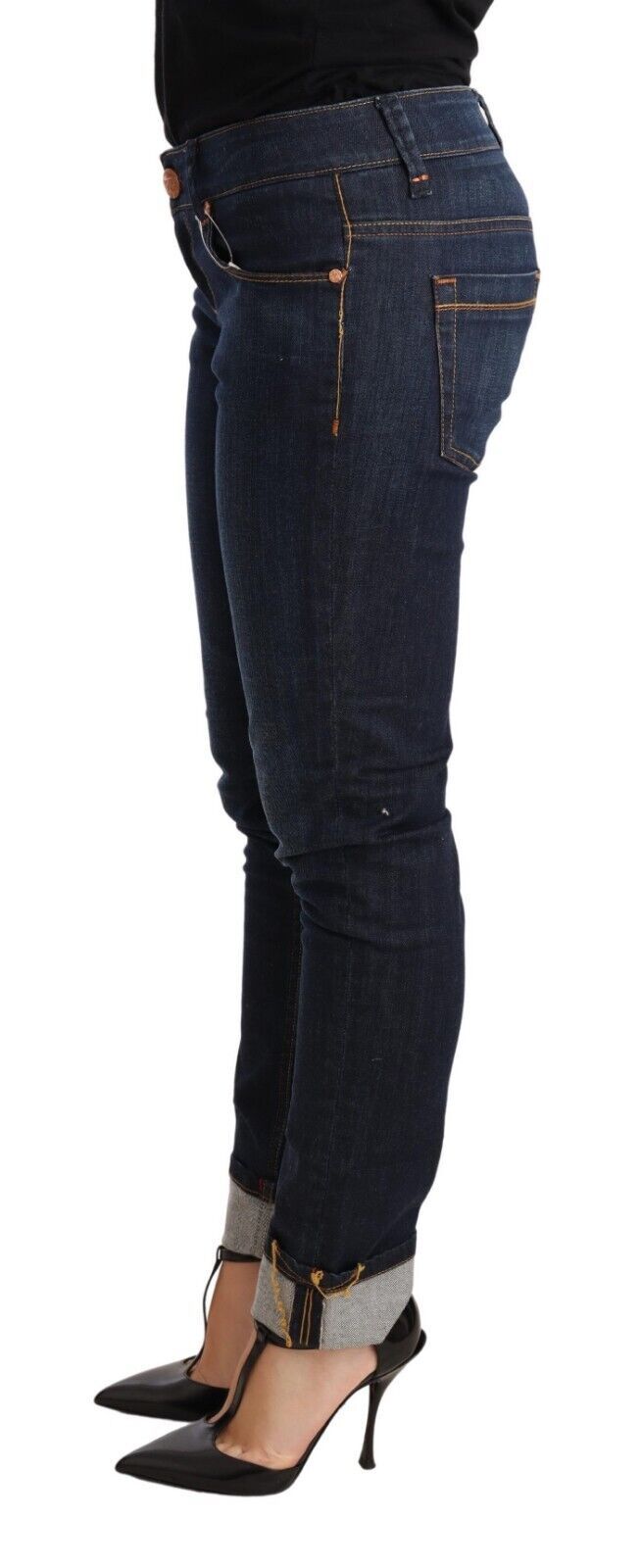 Schicker Skinny-Jeansstoff mit niedriger Taille