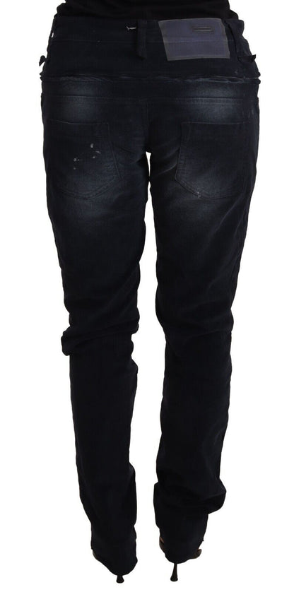 Eleganter dunkelblauer Slim-Fit Denim