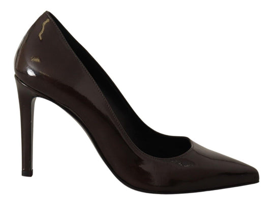 Elegante braune Leder Pumps mit Absatz