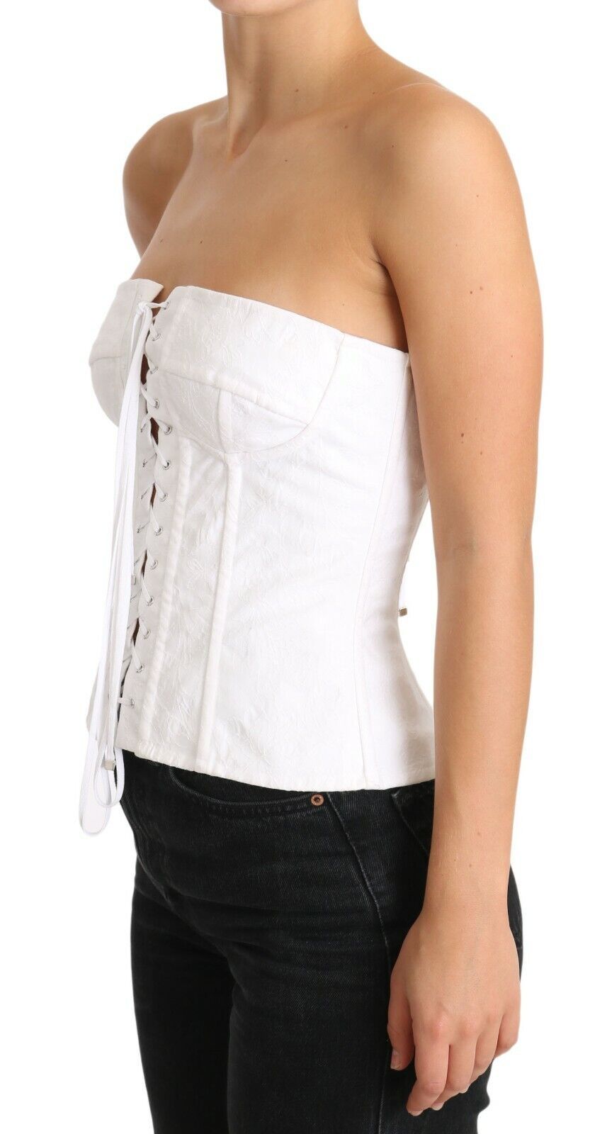 Elegant White Strapless Corset Top