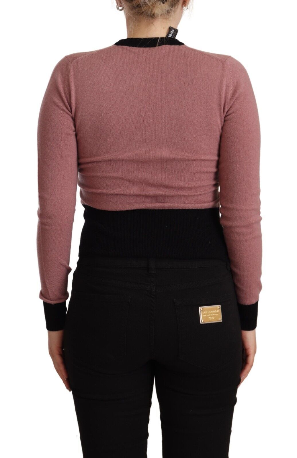 Eleganter rosa Kaschmirpullover mit Rundhalsausschnitt