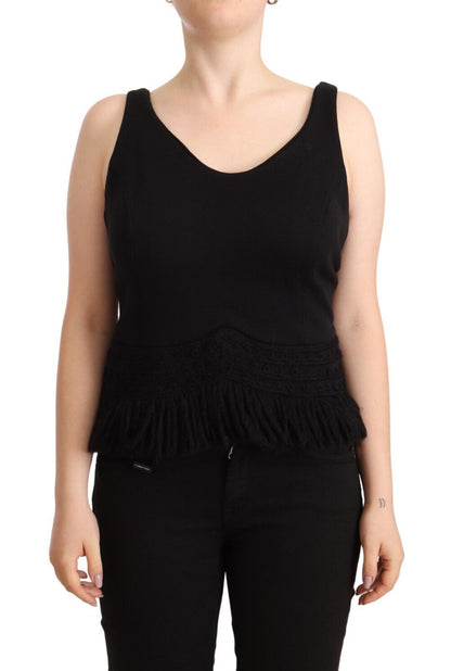 Schickes ärmelloses Designer Tank Top in Schwarz