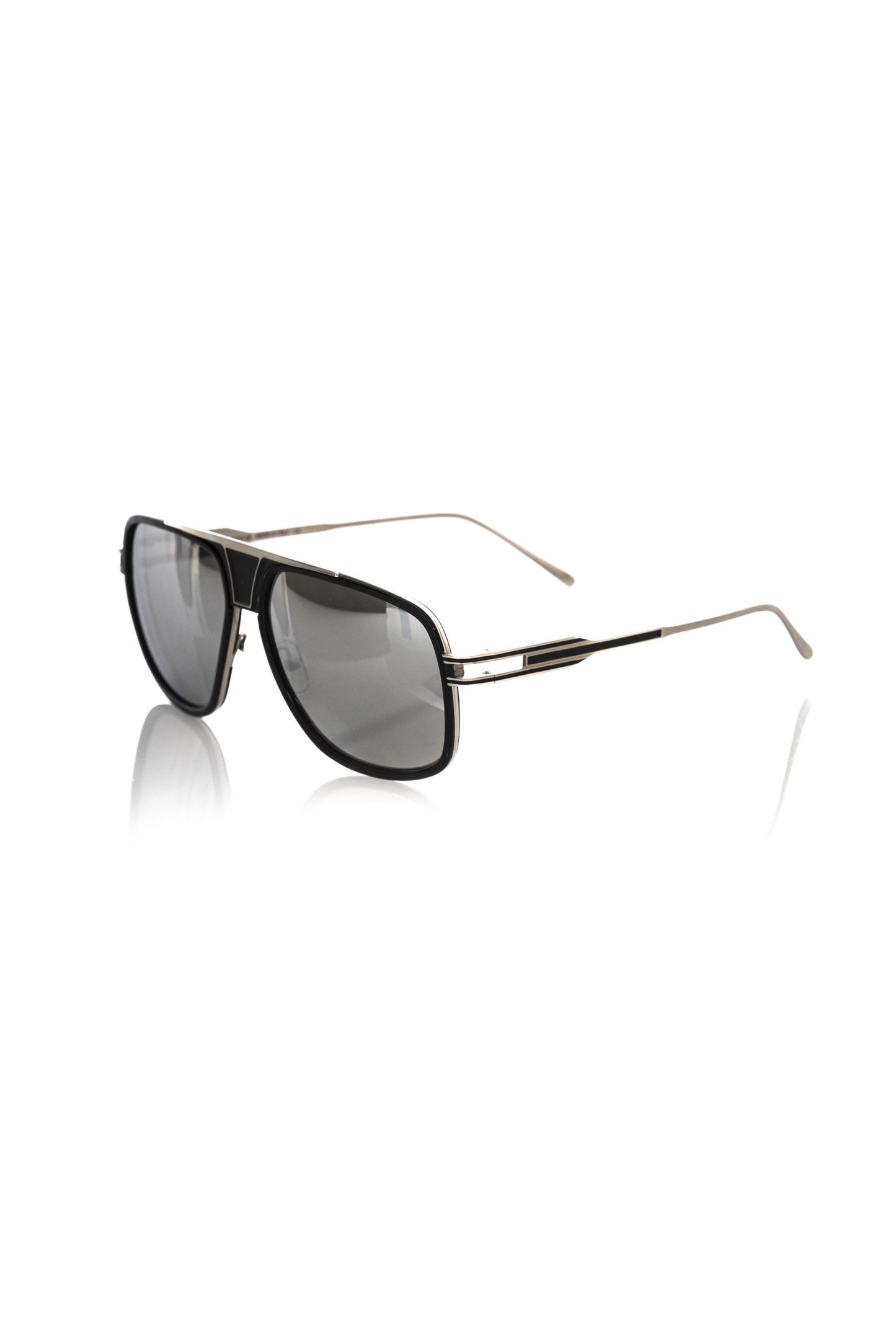 Schwarze Metallic-Sonnenbrille für Herren