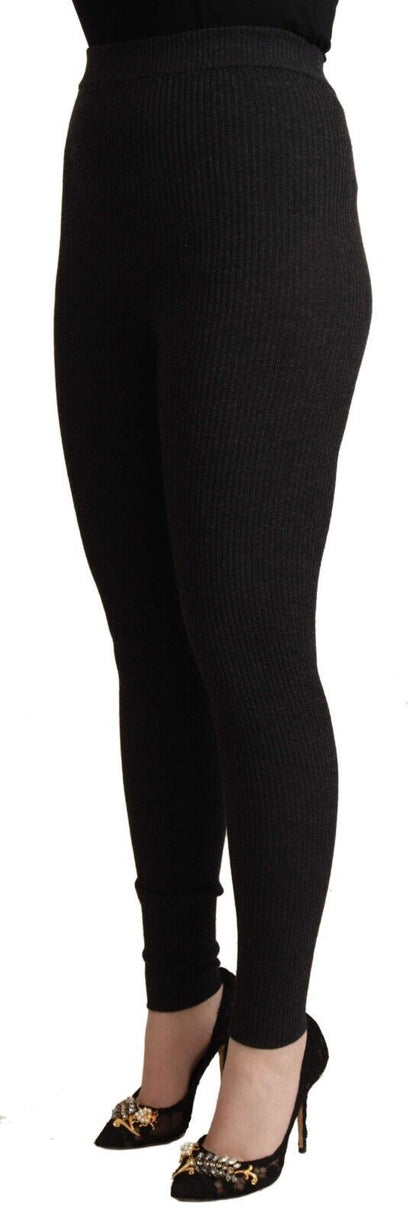 Elegant High-Waist Wool Tights Pants