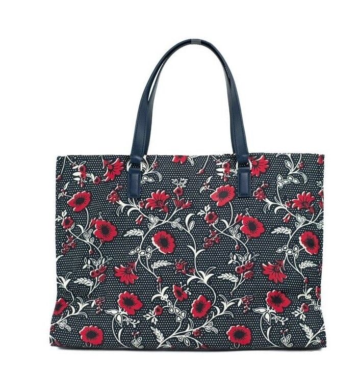 Medium Nylon Retro Batik Print Shoulder Tote Handbag