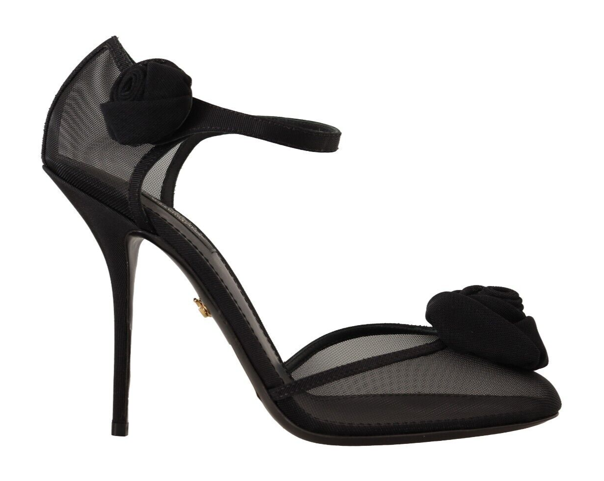 Elegante schwarze Pumps mit Netzstoff