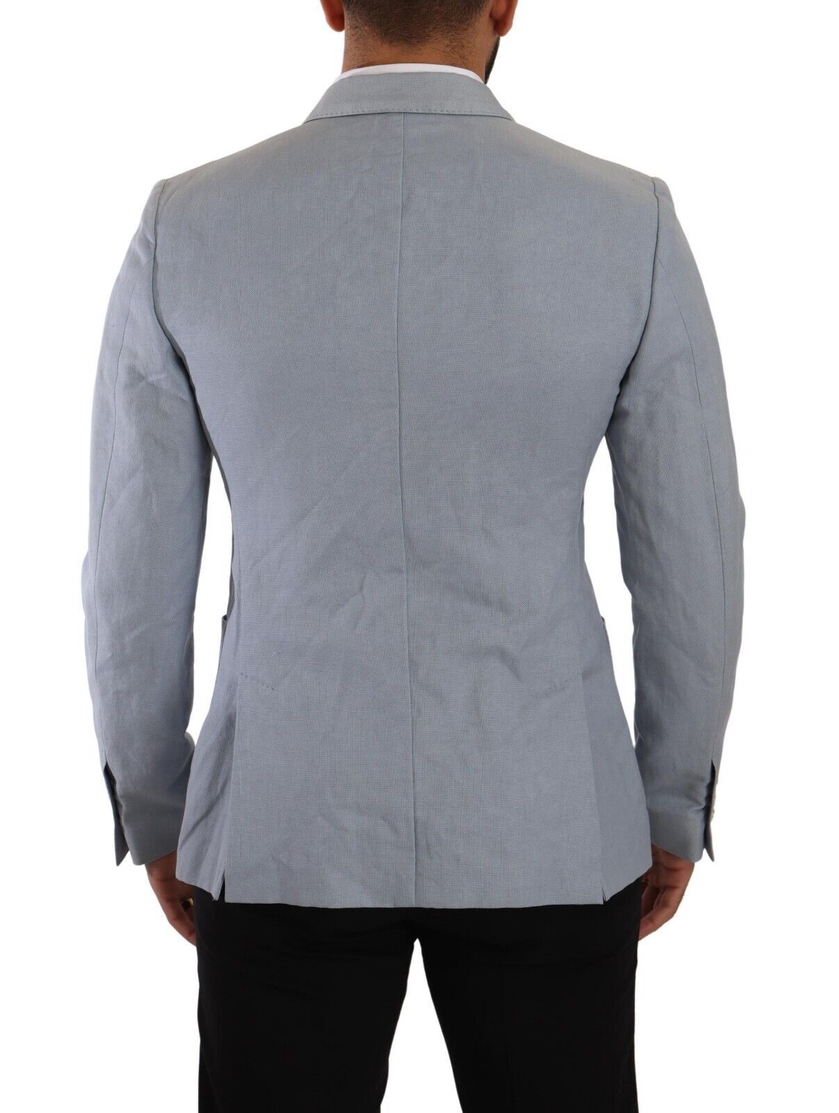 Eleganter Slim Fit Hellblauer Zweireihiger Blazer