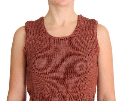 Schicker roter ärmelloser Strickwestenpullover