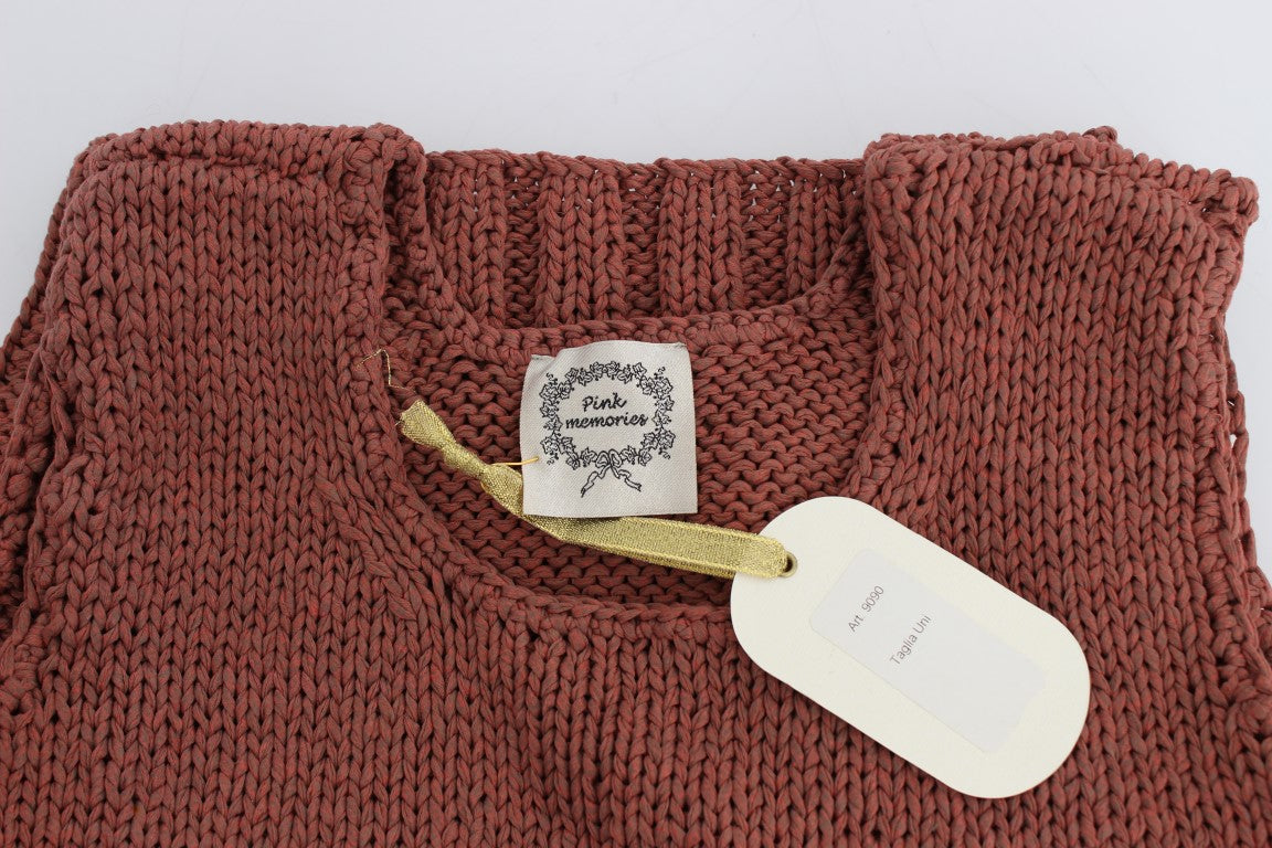 Schicker roter ärmelloser Strickwestenpullover