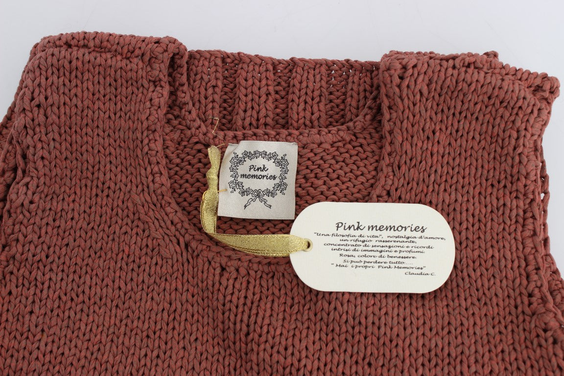 Schicker roter ärmelloser Strickwestenpullover