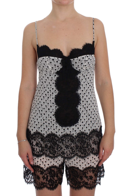 Elegant Floral Lace Silk Chemise