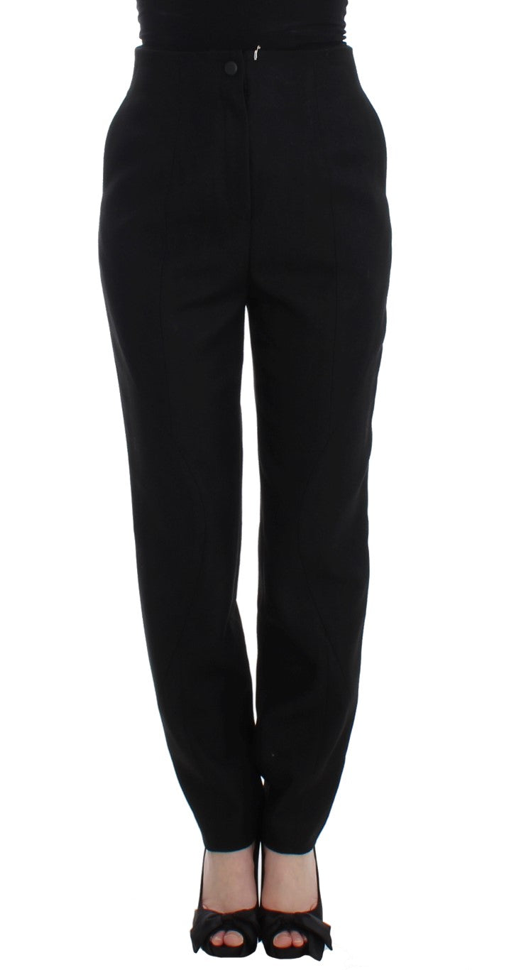 Elegante schwarze Hose mit hoher Taille