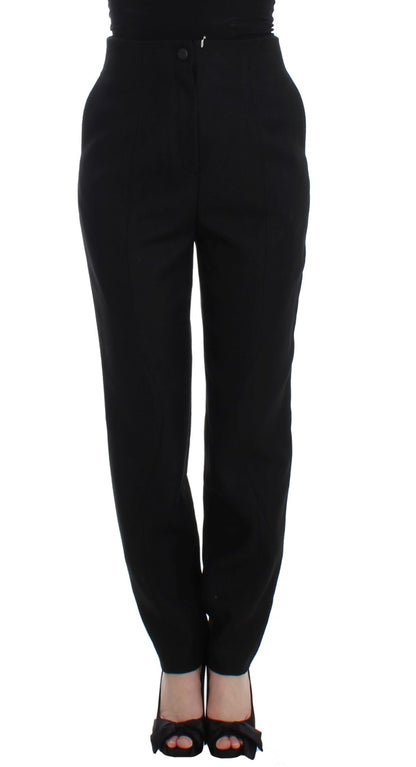 Elegante schwarze Hose mit hoher Taille