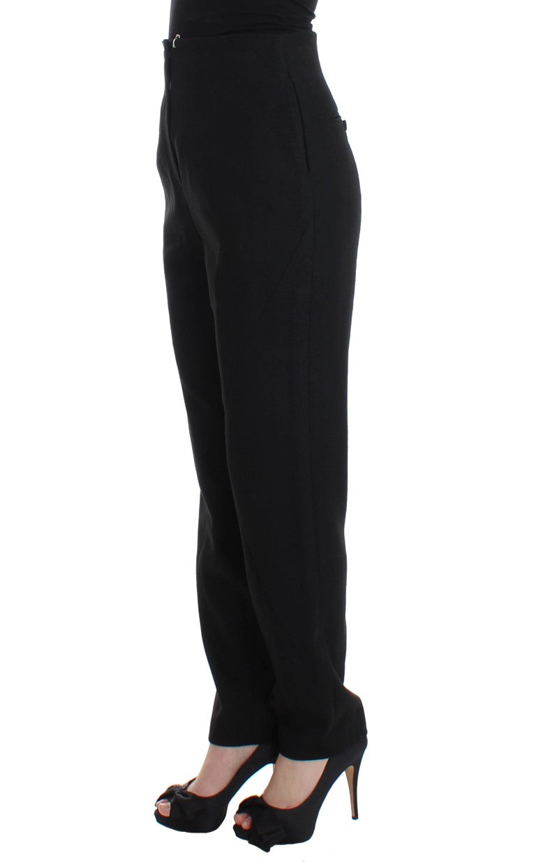 Elegante schwarze Hose mit hoher Taille