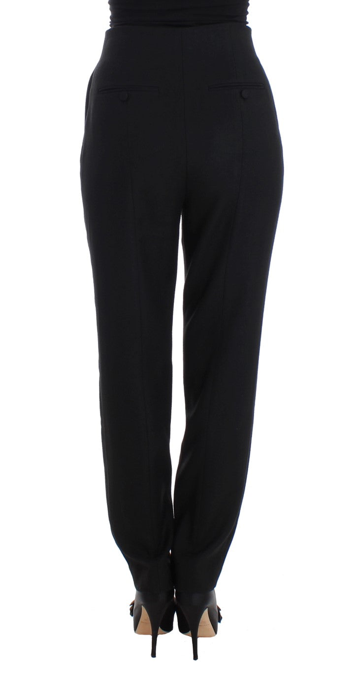 Elegante schwarze Hose mit hoher Taille