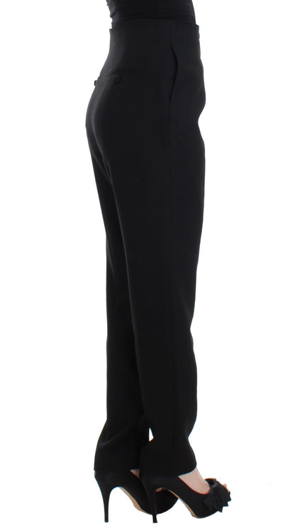 Elegante schwarze Hose mit hoher Taille