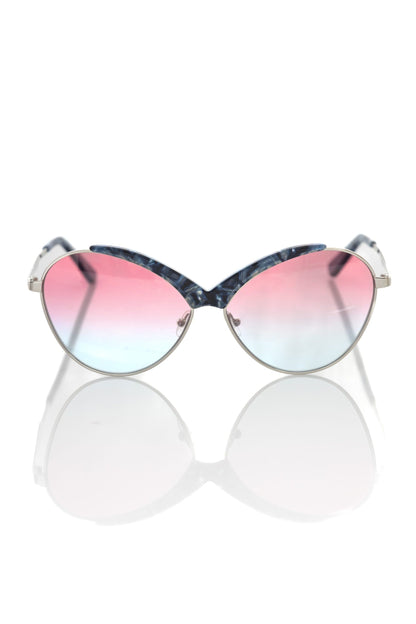 Blaue Metallic-Sonnenbrille für Damen