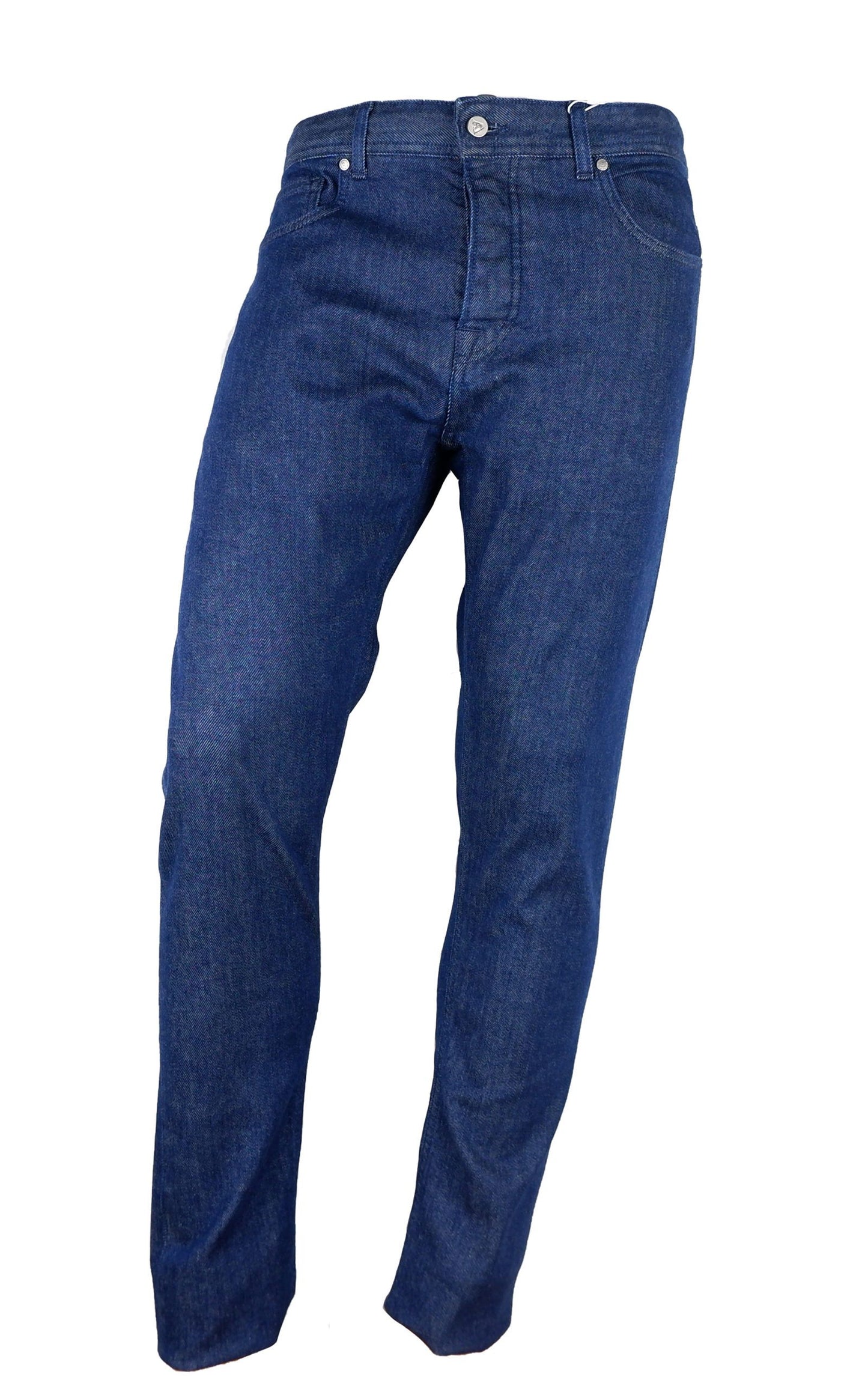 Blue Cotton Men Jeans with Five-Pocket Design