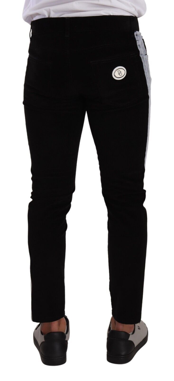 Elegante Slim-Fit-Jeans aus schwarzer Baumwolle