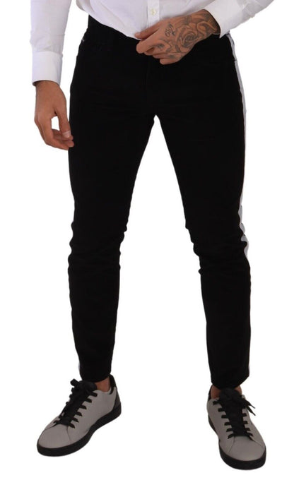 Elegante Slim-Fit-Jeans aus schwarzer Baumwolle