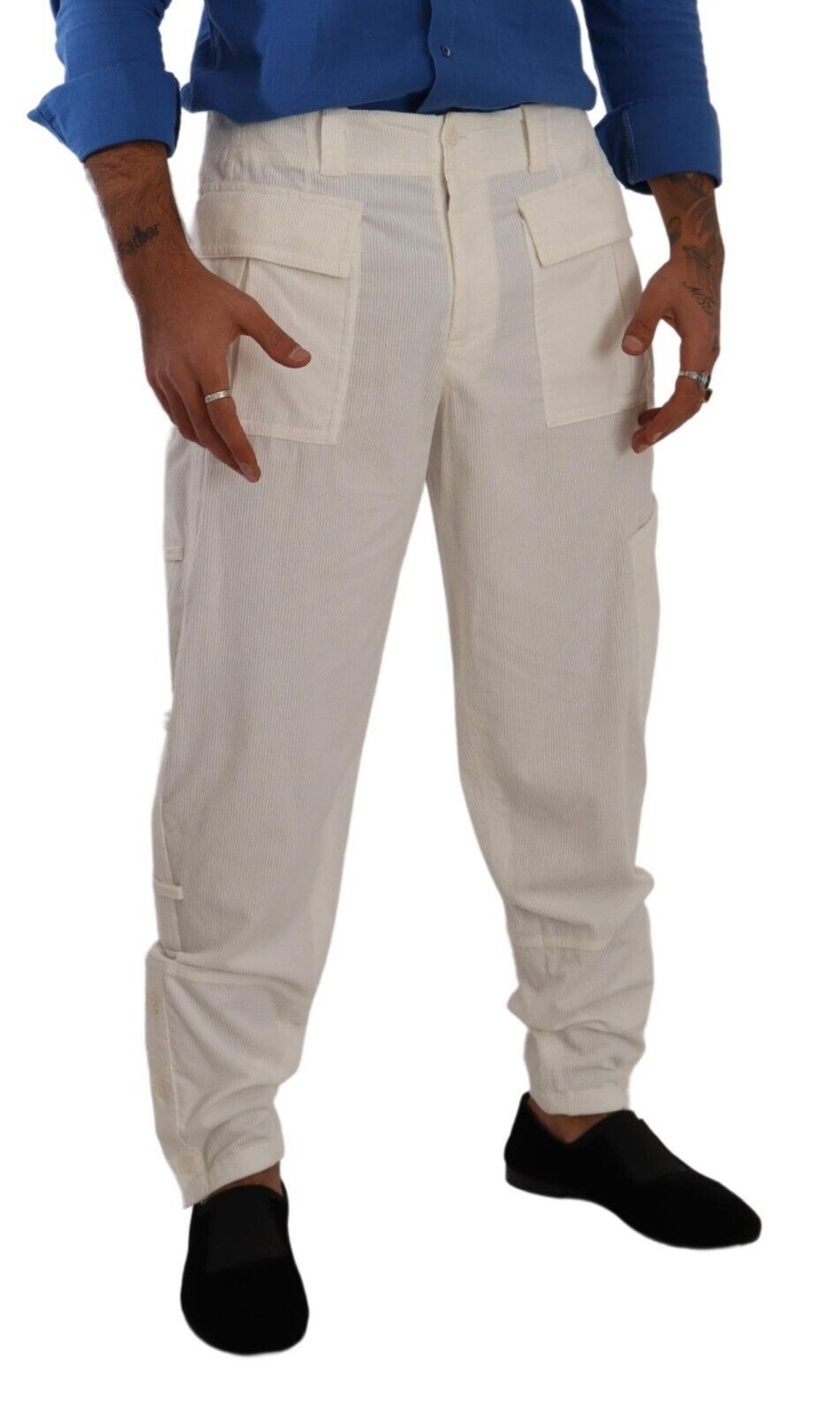 Elegante Off-White Cargohose - Regular Fit