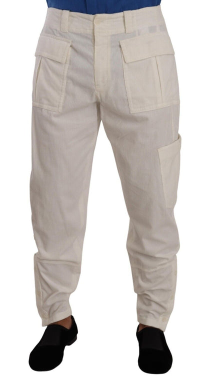 Elegante Off-White Cargohose - Regular Fit