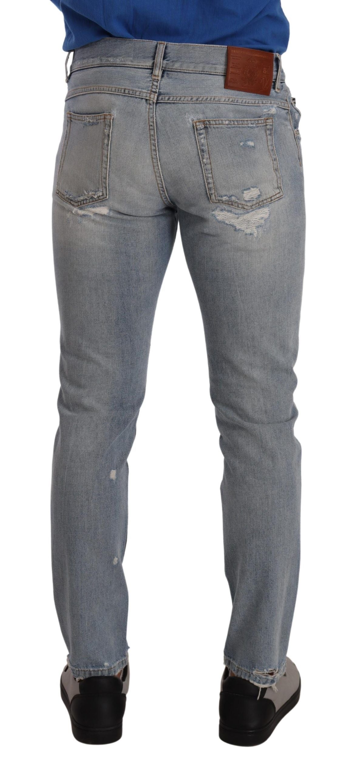 Elegante hellblaue Straight-Denim-Jeans