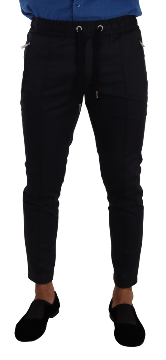 Elegante dunkelblaue Skinny Jogginghose