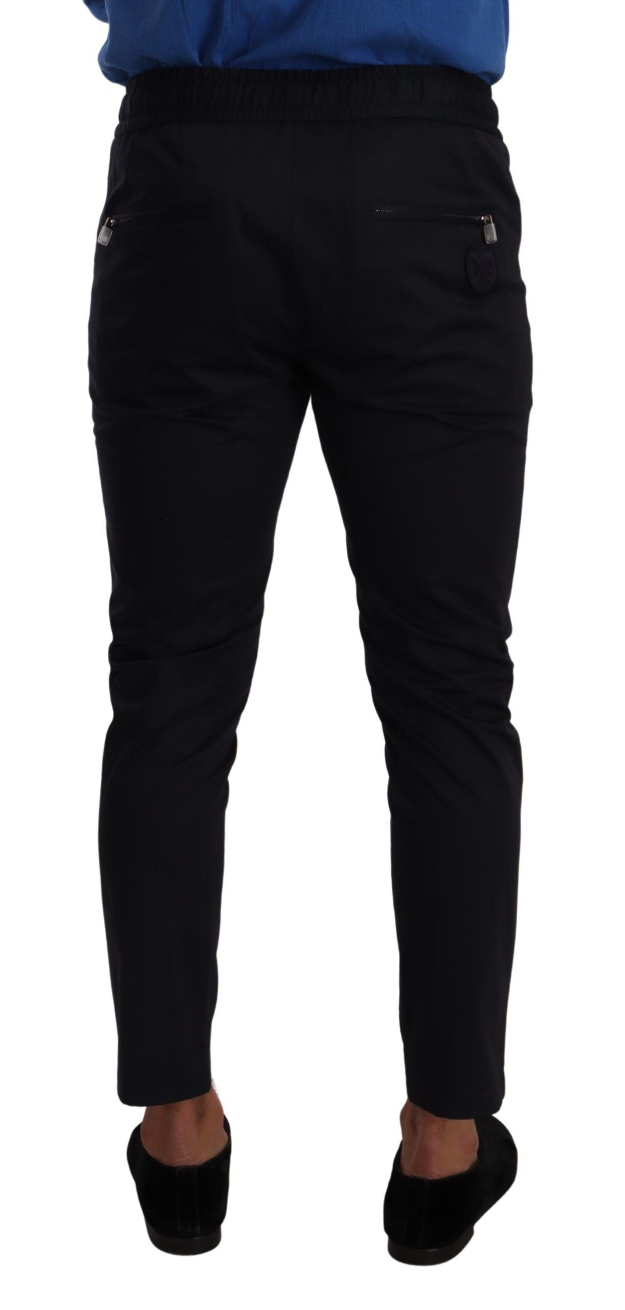 Elegante dunkelblaue Skinny Jogginghose