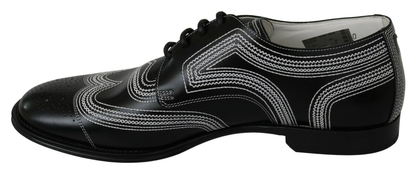 Elegant Black and White Derby Shoes